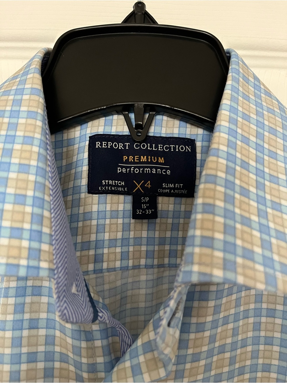 Van Heusen Blue and White Windowpane Dress Shirt - Picture 2 of 5